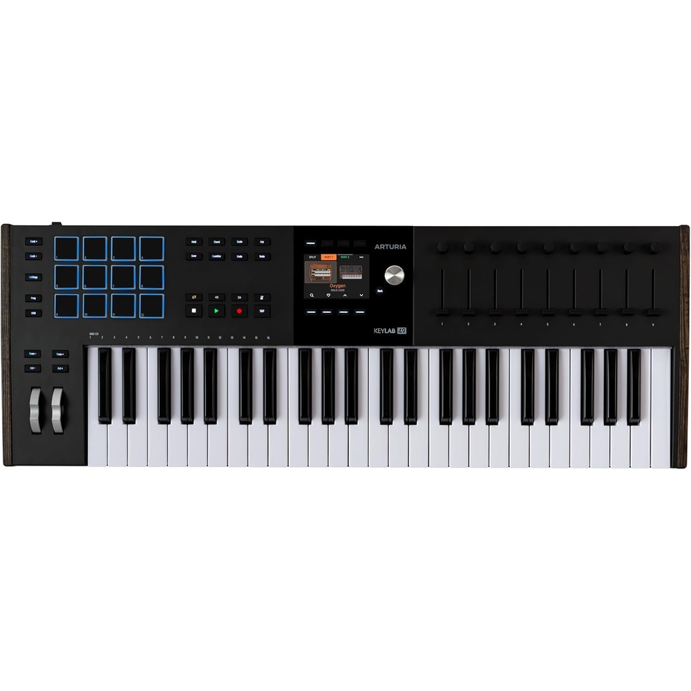 image:imageArturia KeyLab mk3 USB MIDI Keyboard Controller 61 Key  Black  Keys with aftertouch 12 pressuresensitive performance pads nine assignable encoders sustain and auxiliary pedal inputsBlack