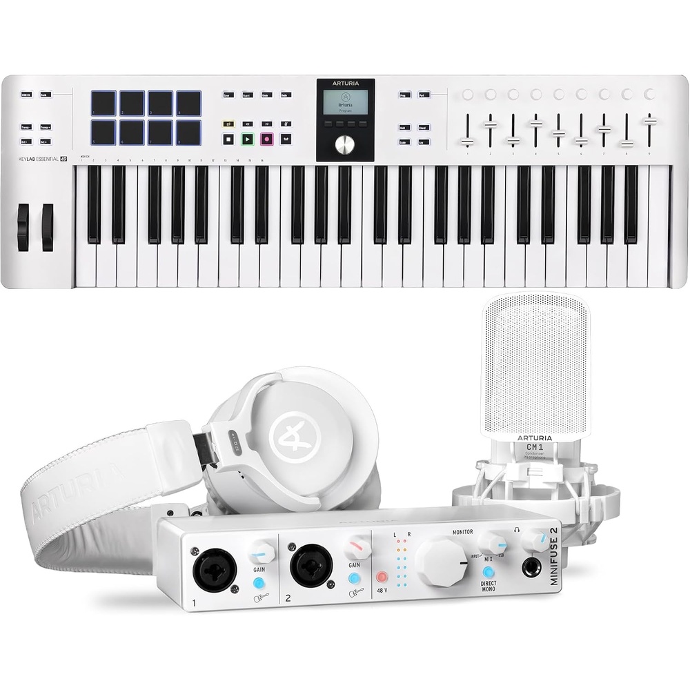 image:imageArturia MK3 Essential 49 Key MIDI Keyboard Controller amp MiniFuse Recording Pack Audio Interface Bundle  White