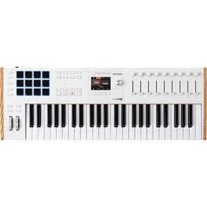 Arturia KeyLab mk3 USB MIDI Keyboard Controller, 61 Key – Black | Keys with aftertouch, 12 pressure-sensitive performance pads, nine assignable encoders, sustain and auxiliary pedal inputs(White)