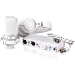 Arturia MiniFuse USB Audio & MIDI Interface, MiniFuse Recording Pack | Record voice guitar and synths, best-in-class sound specs, pair with any microphone, Ableton Live Lite, 5-year warranty(White)